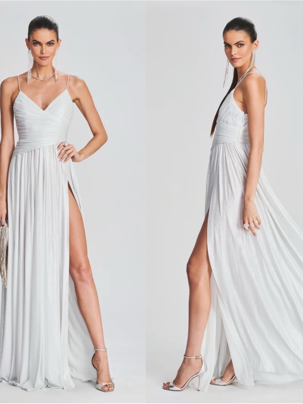 Retrofete Doss Maxi Dress in Silver/White
